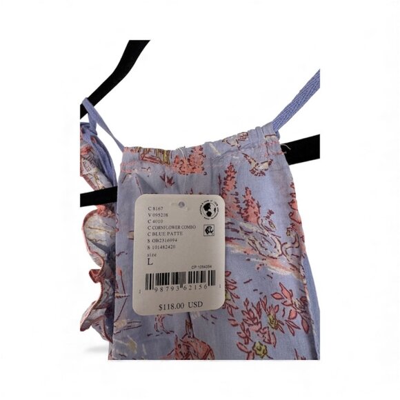 NWT Free People Womens Tangled Lights Printed Set, Cornflower Combo, Large - Picture 8 of 10